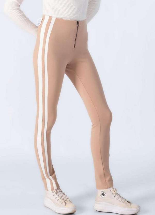 Lamis - Calca Montaria em Viscose Reta Bege