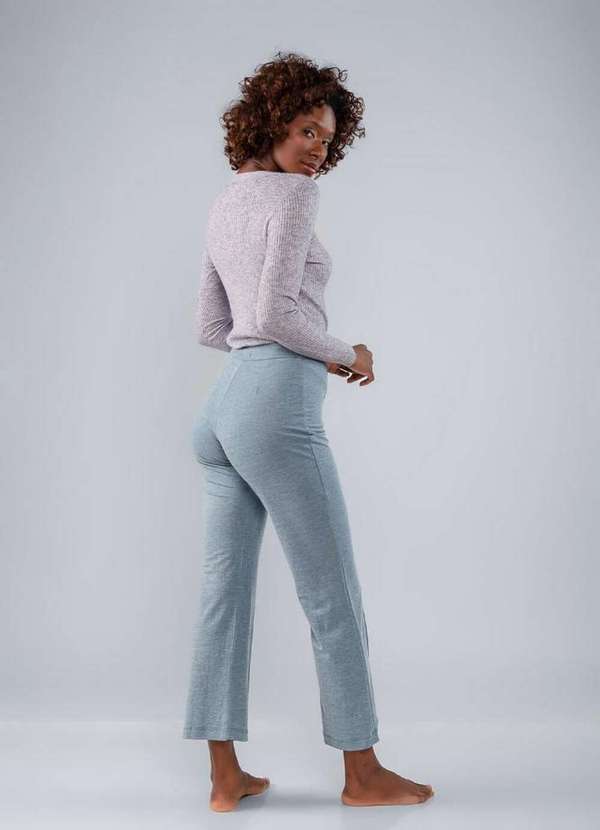 Lamis - Calca Pantacourt Viscose Nervura Frente Verde 4