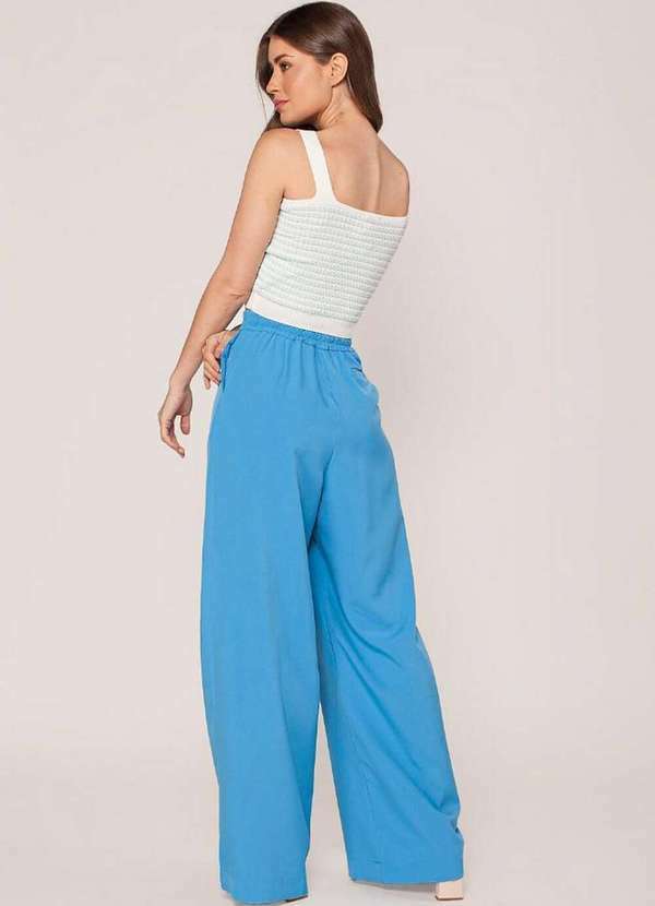 Lamis - Calca Pantalona Alfaiataria com Bolsos Azul