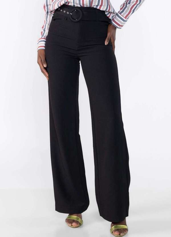 Lamis - Calca Pantalona Alfaiataria Preto