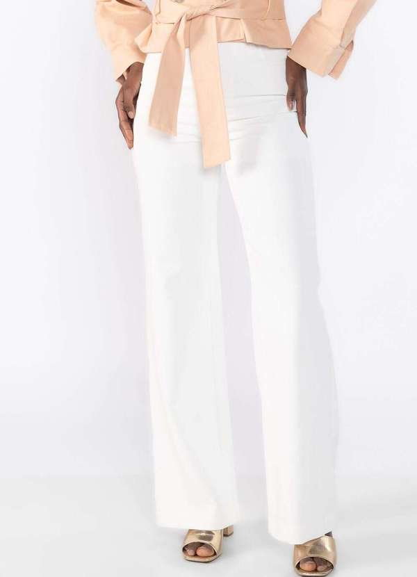 Lamis - Calca Pantalona Alfaiataria Off White