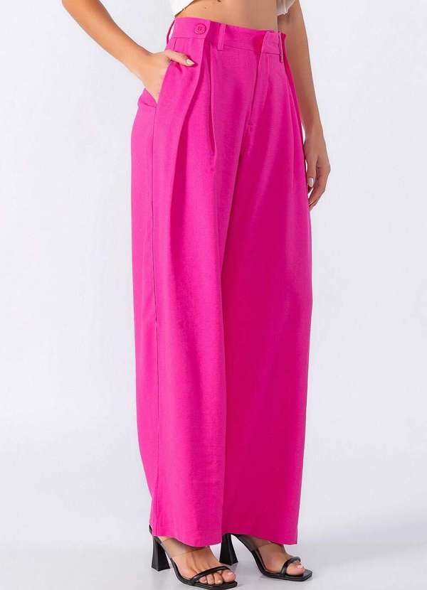 Lamis - Calca Pantalona com Detalhe no Cos Rosa 3