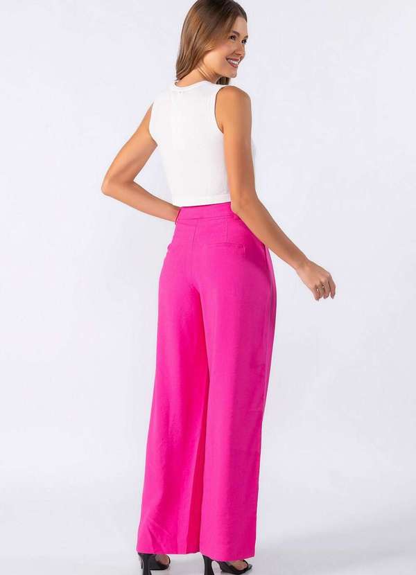 Lamis - Calca Pantalona com Detalhe no Cos Rosa 4