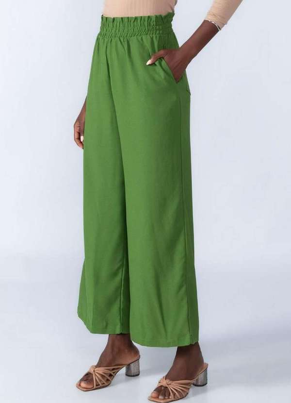 Lamis - Calca Pantalona Elastico na Cintura Verde 3