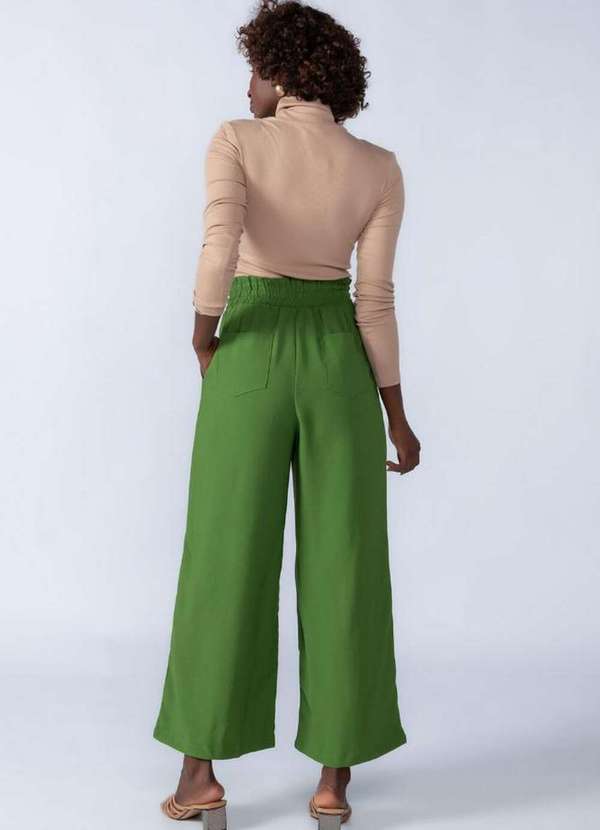 Lamis - Calca Pantalona Elastico na Cintura Verde 4