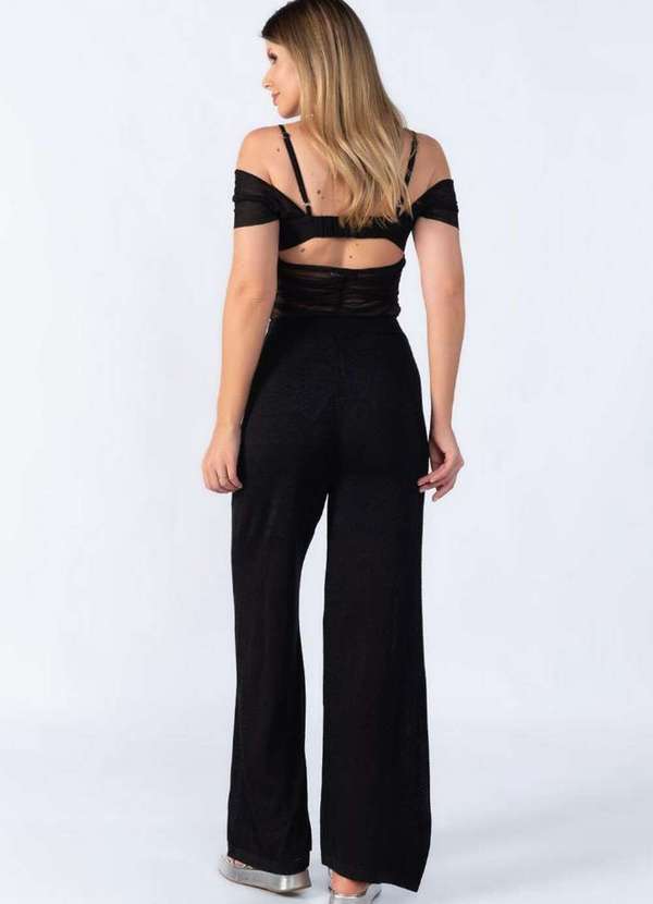 Lamis - Calca Pantalona Fios de Lurex Preto 2