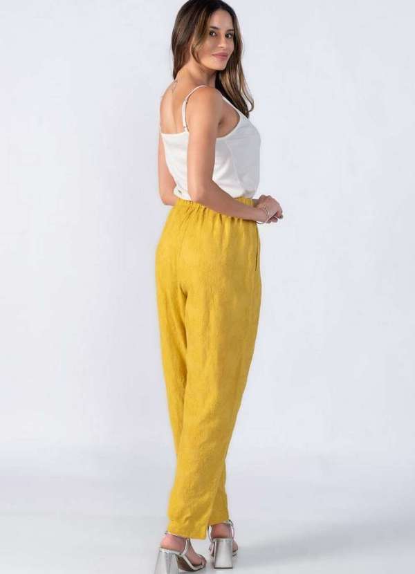 Lamis - Calca Reta Bordada com Pregas Verde 4