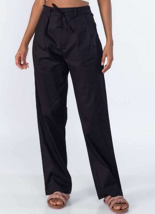 Lamis - Calca Reta com Bolsos e Cordao Preto