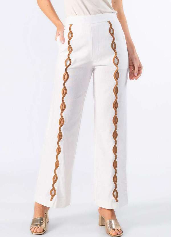 Lamis - Calca Reta de Linho Off White 2
