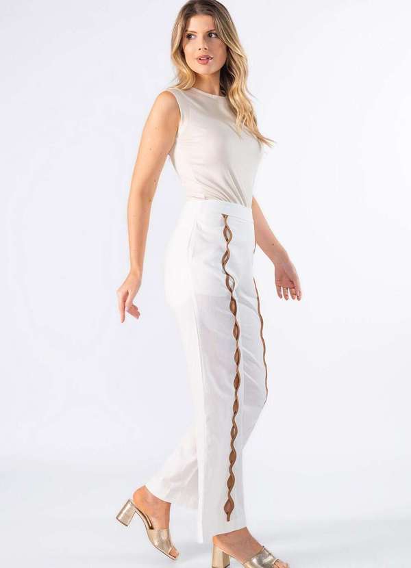 Lamis - Calca Reta de Linho Off White 3