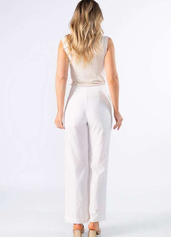 Lamis - Calca Reta de Linho Off White 4