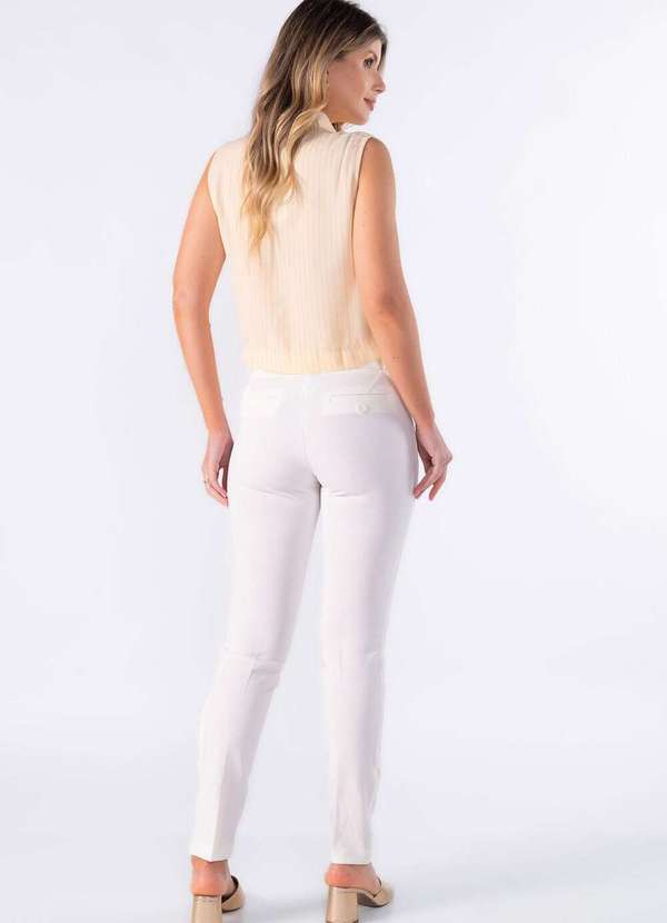 Lamis - Calca Reta Detalhe Duplo Lateral e Cos Off White 4