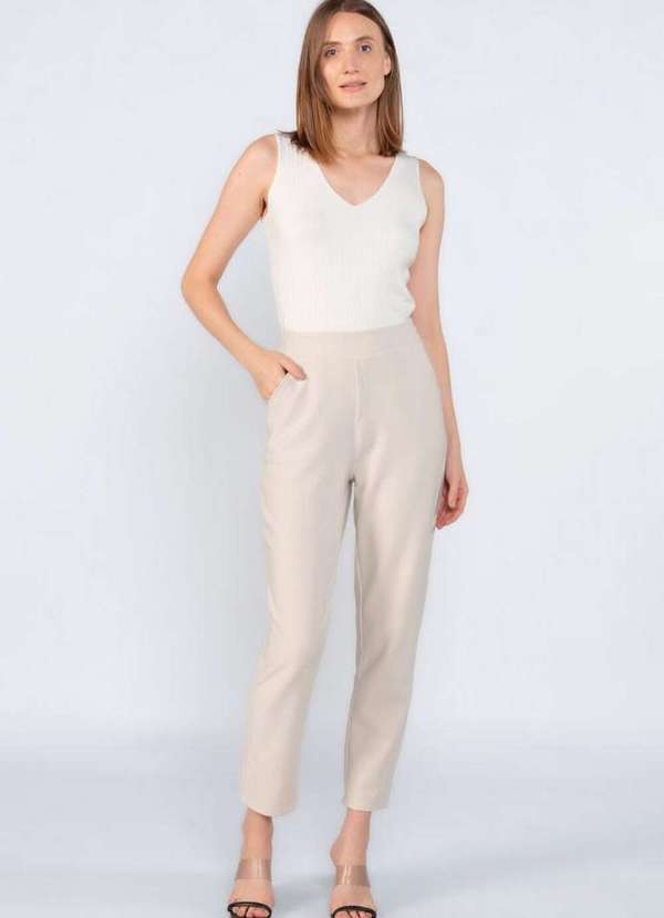 Lamis - Calca Reta Social com Elastico Bege 2