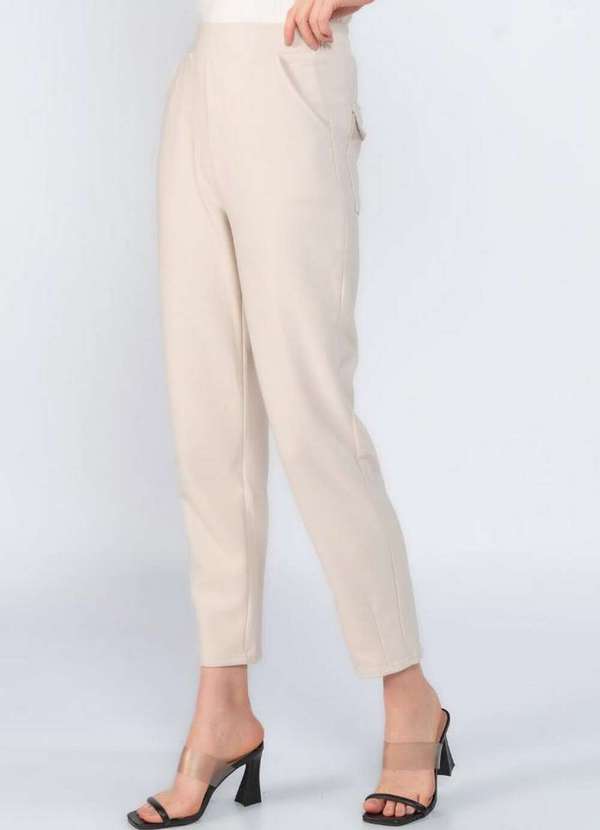 Lamis - Calca Reta Social com Elastico Bege 3