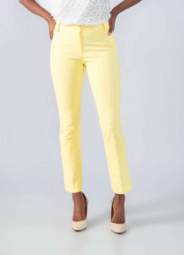 Lamis - Calca Skinny Bolso Falso Amarelo Claro