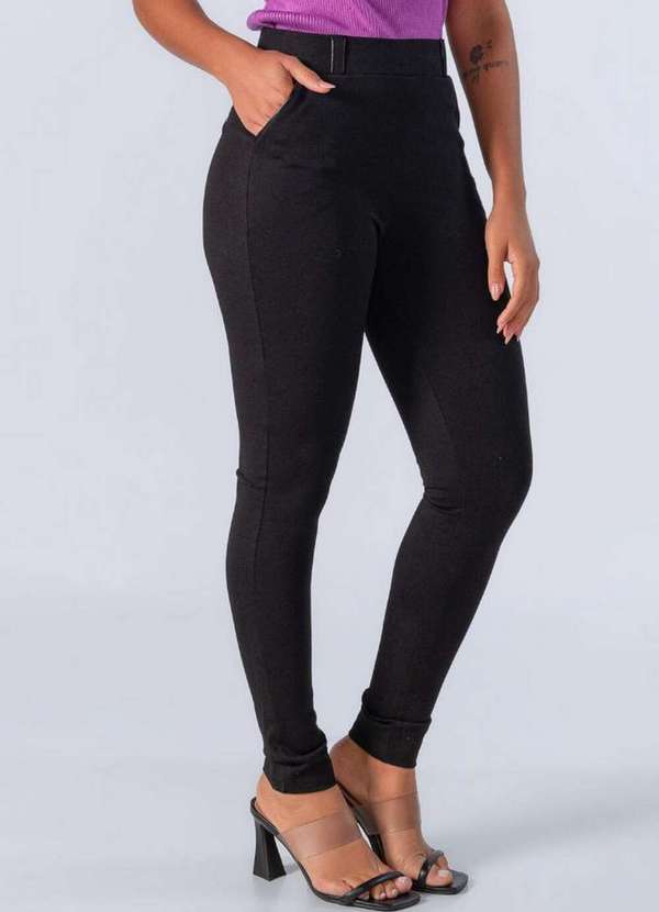 Lamis - Calca Skinny em Viscose com Bolso Preto 3
