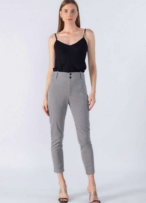 Lamis - Calca Social Estampada Preto