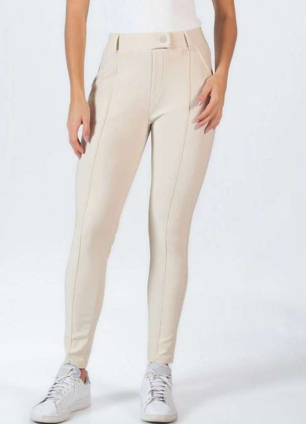 Lamis - Calca Social Reta com Bolso Creme 2