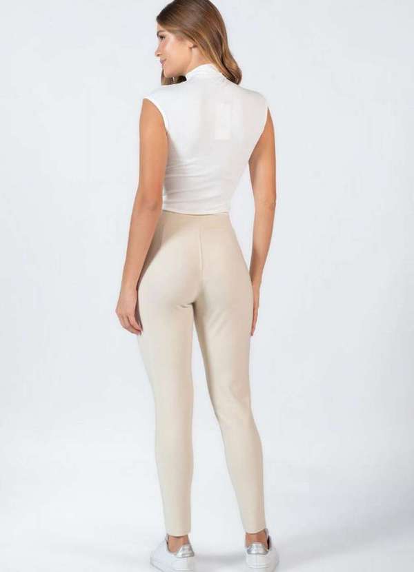 Lamis - Calca Social Reta com Bolso Creme 4