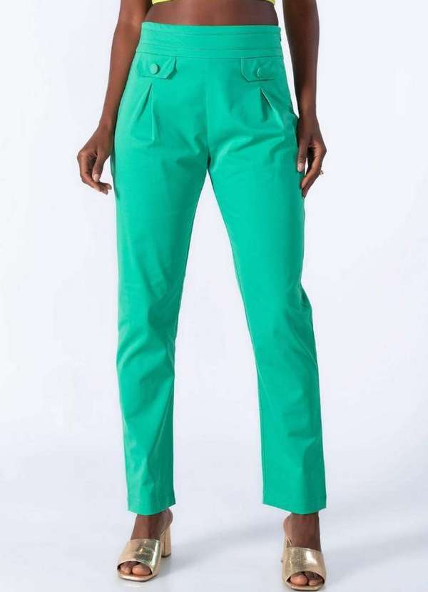 Lamis - Calca Social Reta Ziper Lateral Verde 2