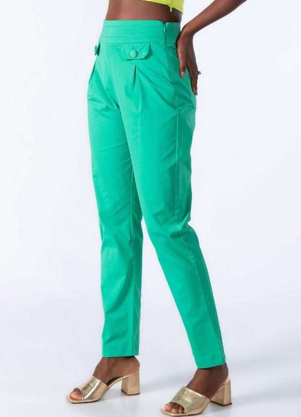 Lamis - Calca Social Reta Ziper Lateral Verde 3