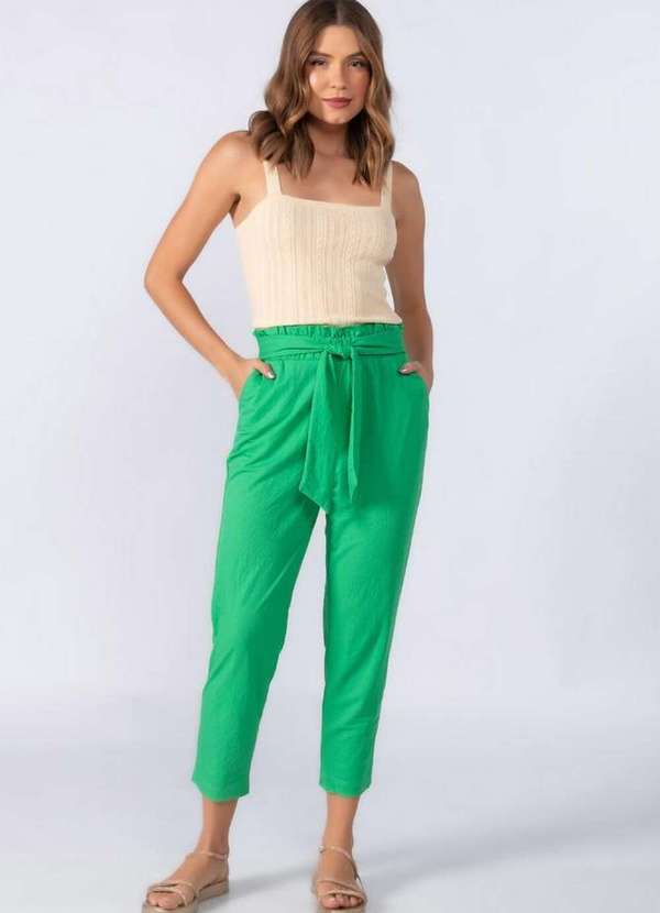 Lamis - Calca Viscose Clochard com Bolsos Verde