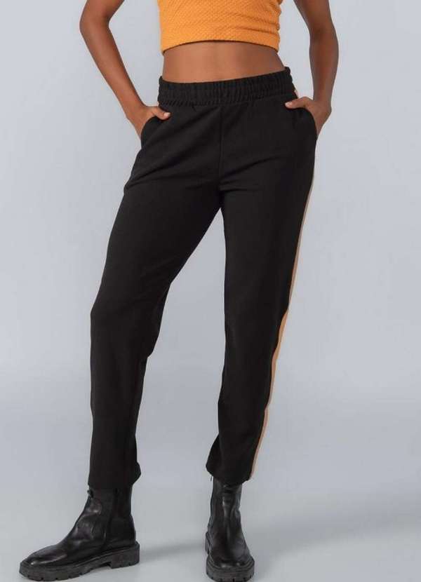 Lamis - Calca Viscose Faixa Lateral Bicolor Laranja