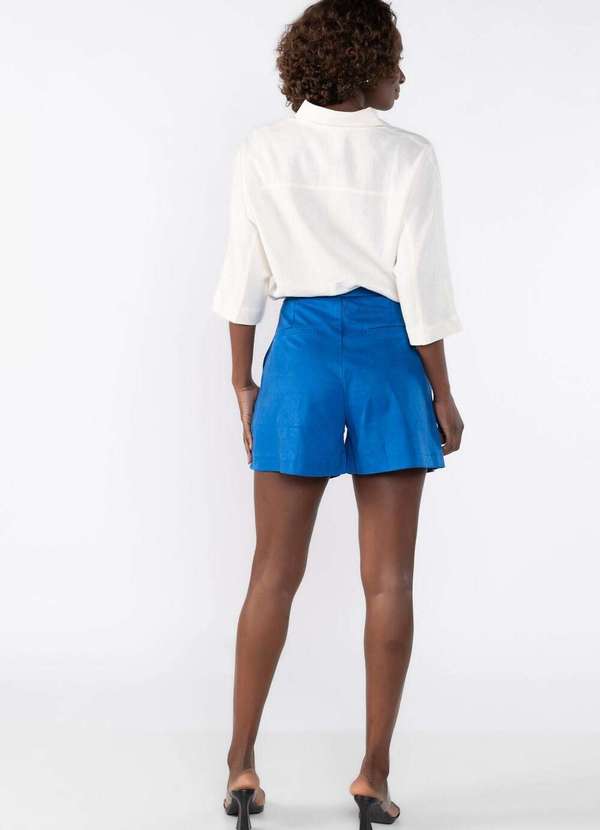 Lamis - Short em Suede com Pence Azul 4