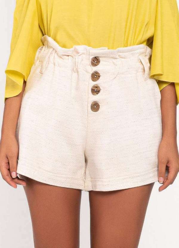 Lamis - Shorts Algodao Mesclado com Botoes Bege