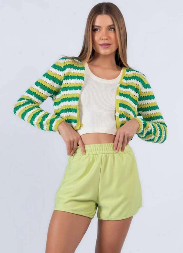 Lamis - Shorts Curto Elastico na Cintura Verde 2