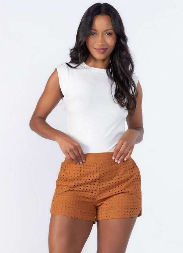Lamis - Shorts Curto Laise com Bolso Caramelo