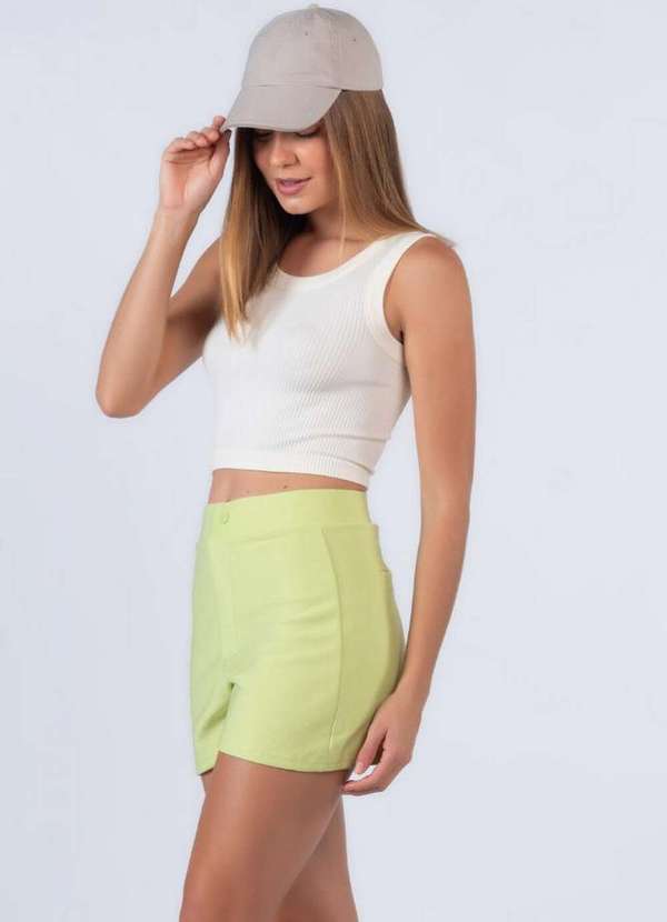 Lamis - Shorts Liso Cintura Alta Verde 3