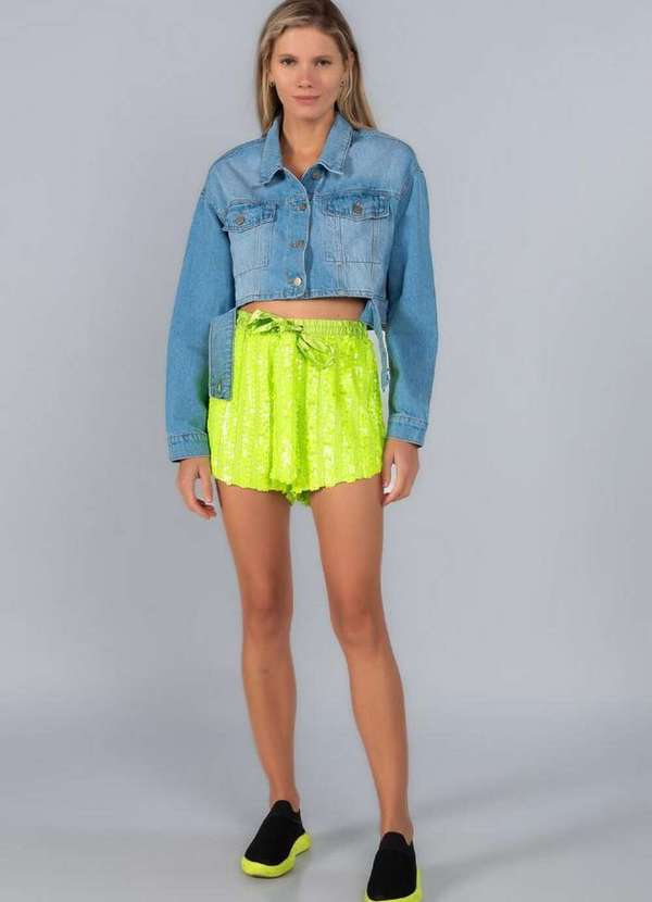 Lamis - Shorts Paete Cos Acetinado Verde