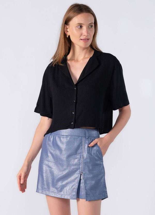 Lamis - Shorts Saia com Fenda Regulavel Azul