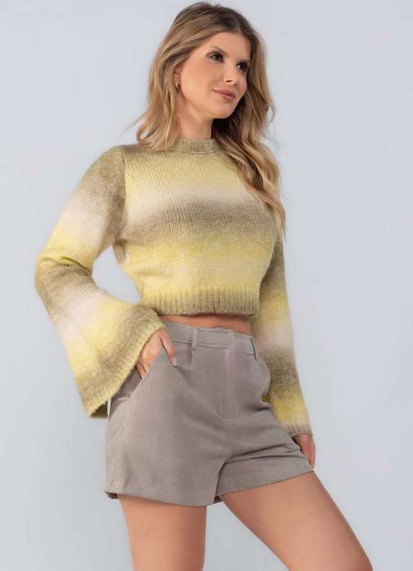 Lamis - Shorts Suede Bolso Frontal Cinza 3