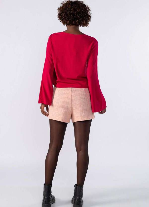 Lamis - Shorts Tweed Bolso Frontal Rosa 4