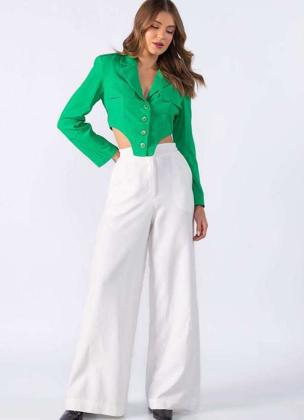 Lamis - Blazer Curto Forrado Verde 2