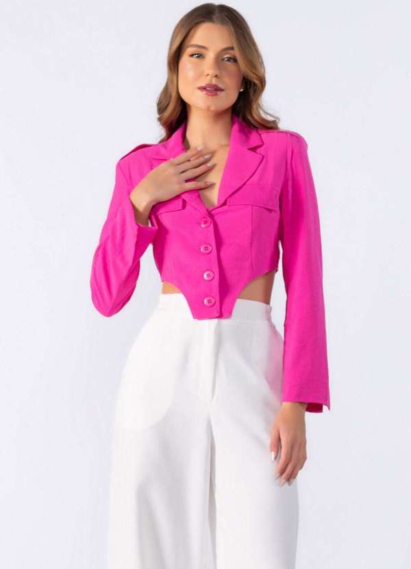 Lamis - Blazer Curto Forrado Rosa