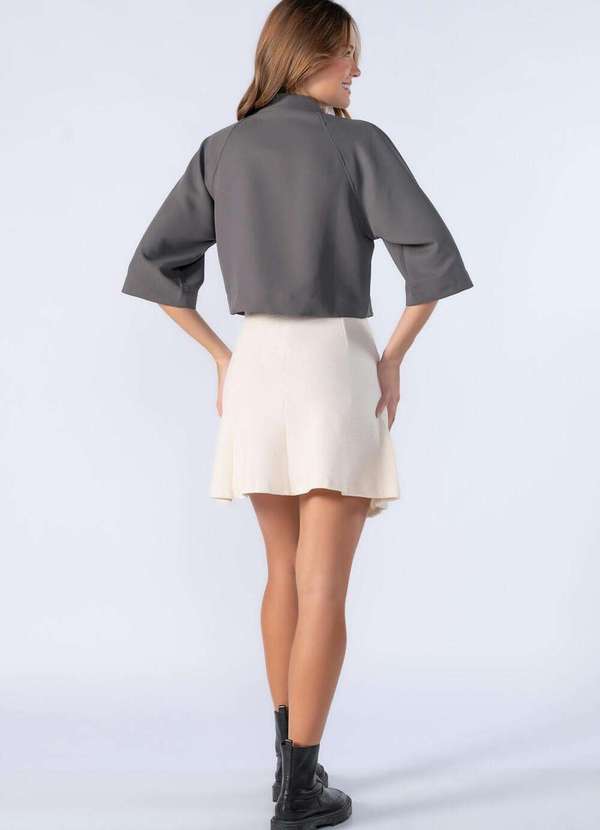 Lamis - Blazer Curto Manga 3/4 Cinza 4