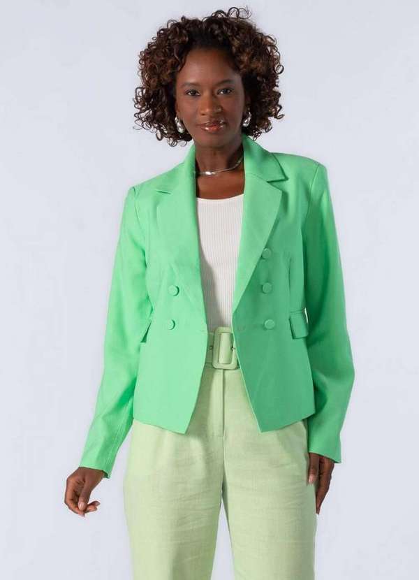 Lamis - Blazer em Viscose com Botoes Verde 2