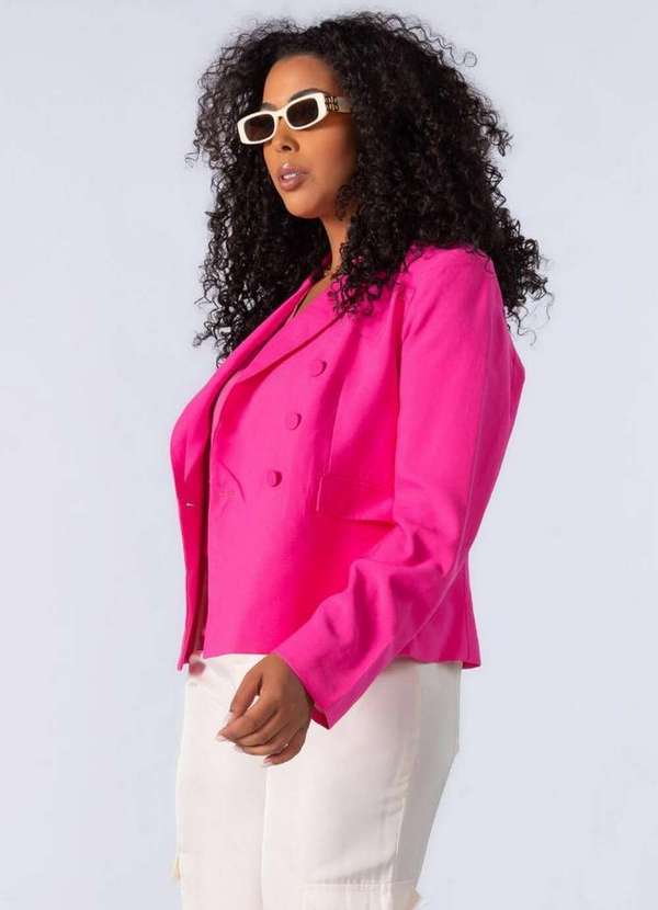 Lamis - Blazer em Viscose com Botoes Pink 3