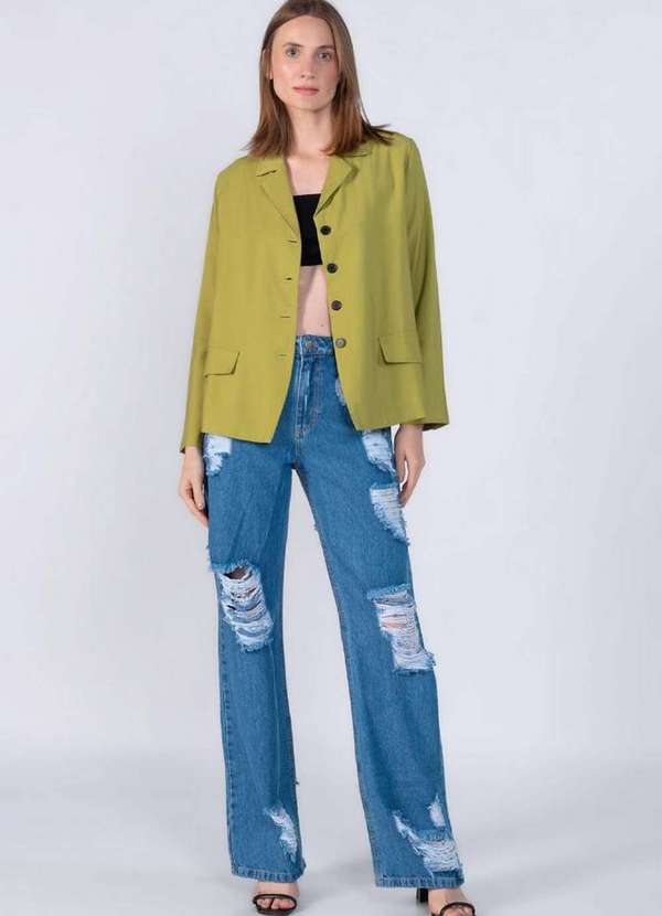 Lamis - Blazer em Viscose Tencel Leve Verde 2