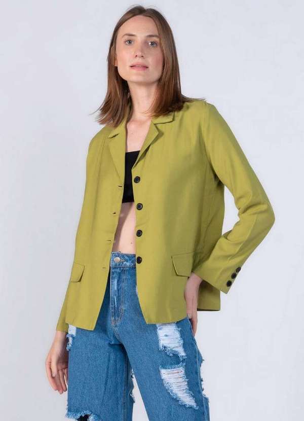 Lamis - Blazer em Viscose Tencel Leve Verde 3
