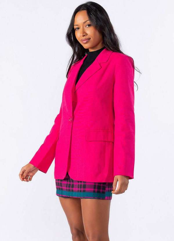 Lamis - Blazer Linho com Ombreiras Rosa 3