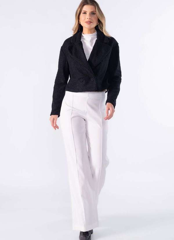 Lamis - Casaco Cropped Pelinho Preto 2