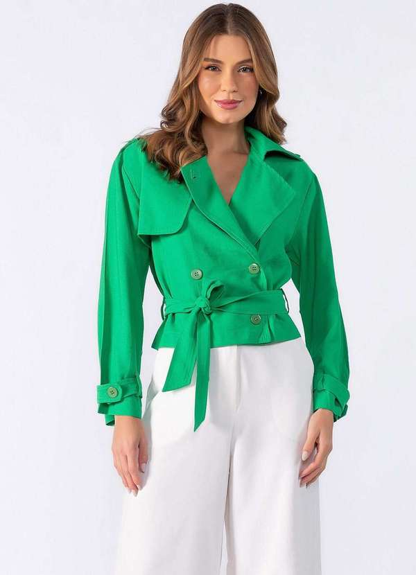 Lamis - Casaco Curto com Botoes Verde