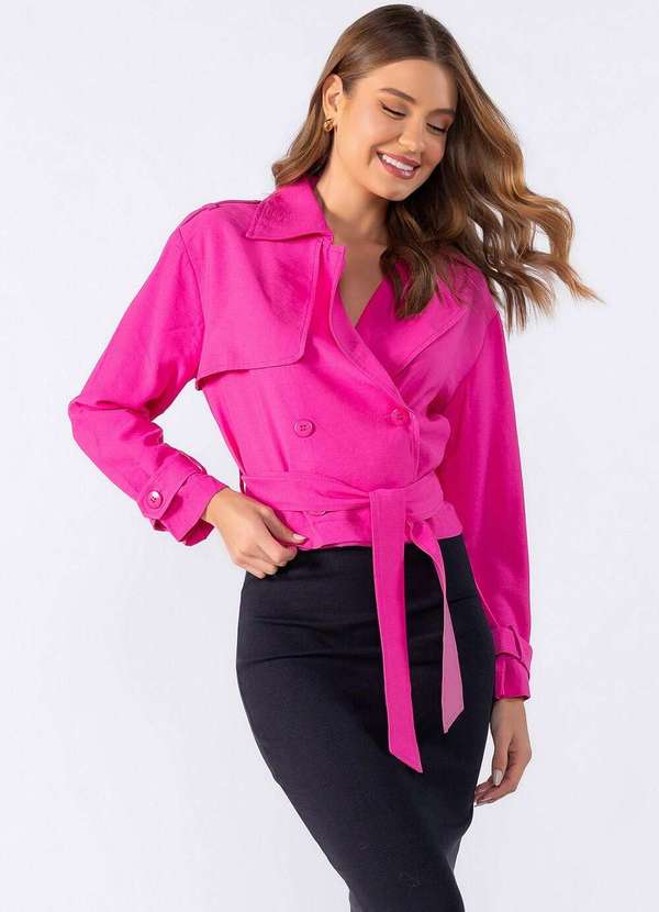 Lamis - Casaco Curto com Botoes Rosa 2