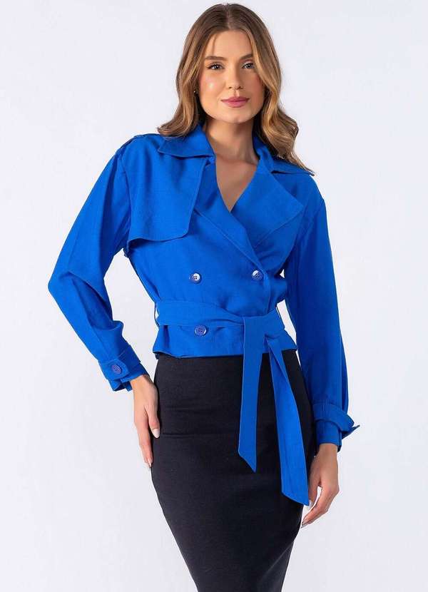 Lamis - Casaco Curto com Botoes Azul
