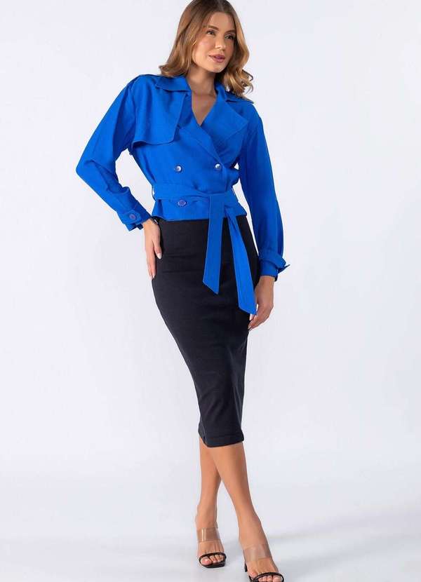 Lamis - Casaco Curto com Botoes Azul 2