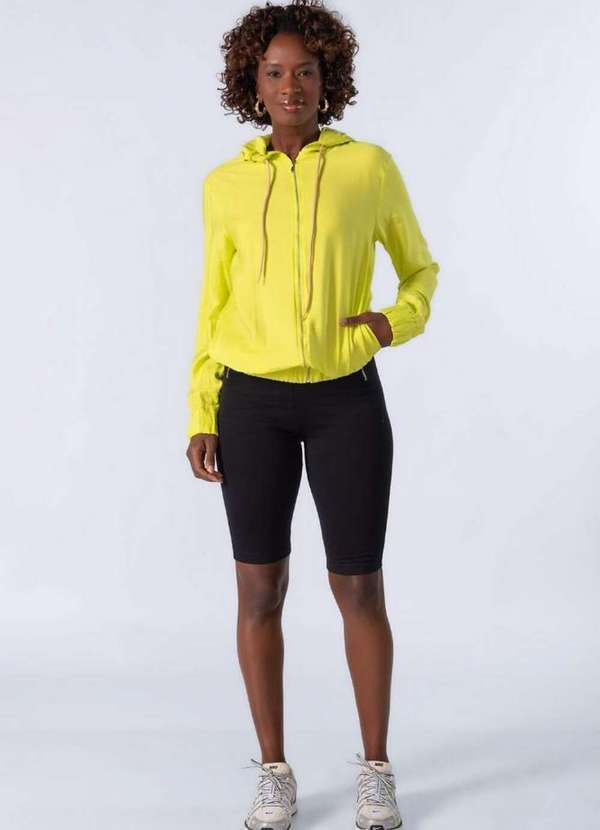 Lamis - Jaqueta com Capuz em Viscose Verde